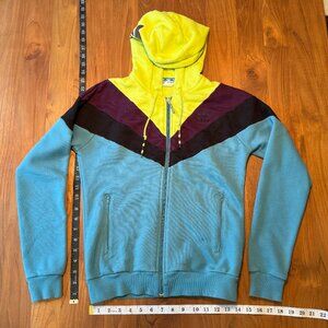 adidas Womens Zip Hoodie Colorblock Sweatshirt Medium